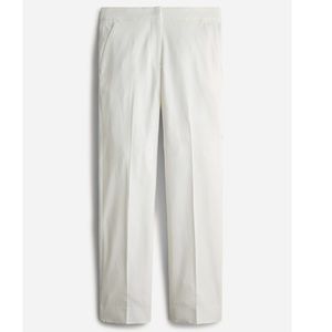 New JCREW Size 8 Kate straight-leg pant in bi-stretch cotton blend in Ivory